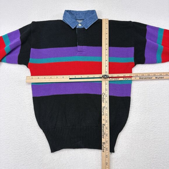 Vintage Apparatus Sweater Womens Size Medium Striped Knit Pullover Collared‎ - Picture 6 of 8